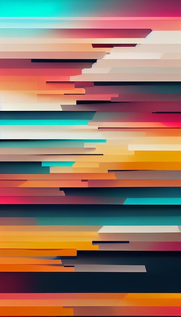 Abstracte regenboog kleur achtergrond met rechte lijnen in kleurrijke gradiënt Pixel sorteerconcept Digitale kunst 3D illustratie Kopieer spacedesign behang verpakking