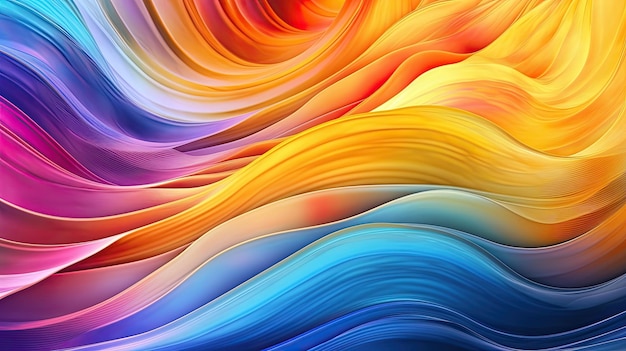 Abstracte regenboogkleuren abstracte golven spatten lijnen banner achtergrondbehang Generatieve AI