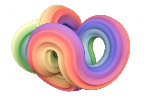 Abstracte regenboogvorm. 3D-weergave.