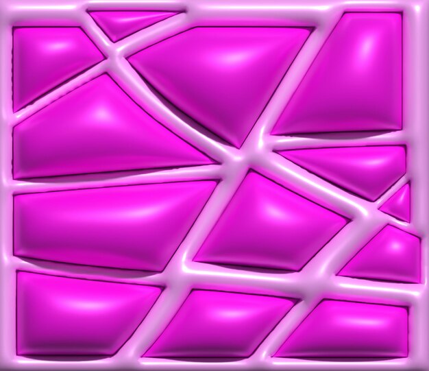 Abstracte roze achtergrond met opgeblazen figuren 3D-rendering illustratie