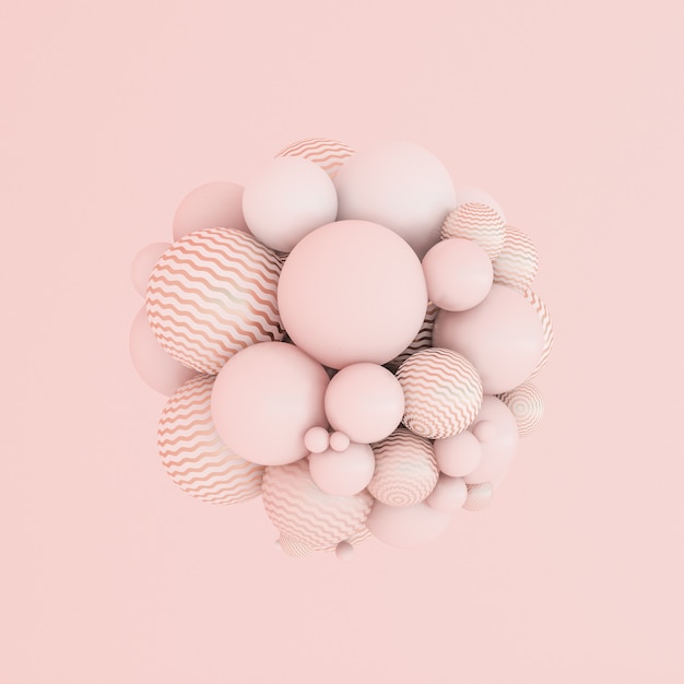 Abstracte roze achtergrond minimalisme deeltje 3d illustratie