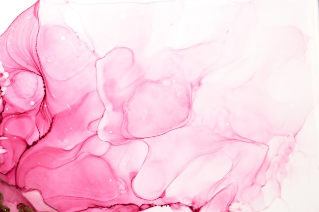 Abstracte roze grijze aquarel achtergrond. Verfvlekken en golvende plekken in water, luxe vloeibaar vloeibaar kunstbehang