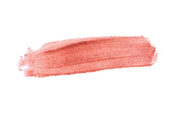 Abstracte roze lipgloss of nagellak uitstrijkje geïsoleerd op een witte achtergrond