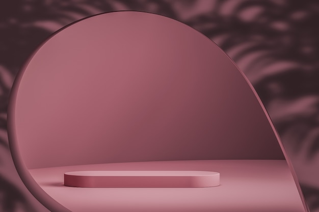 Abstracte roze scène en podium voor branding en productpresentatie