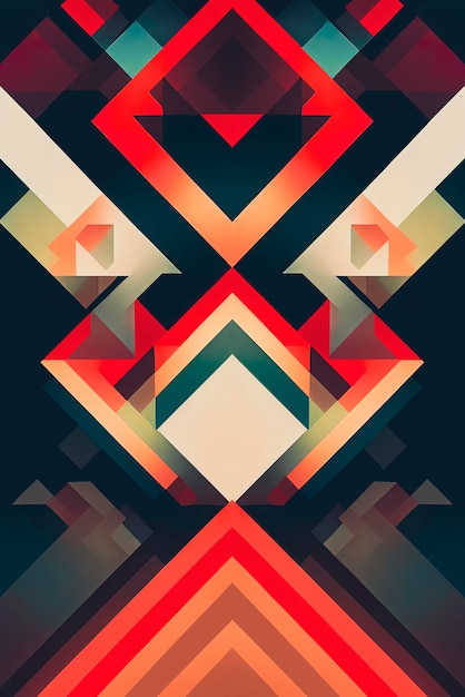 Abstracte ruimte geïnspireerde geometrische illustratie Heldere kleuren Wallpaper Achtergrond voor uw kunstbanneromslag of kaartontwerp 3D-illustratie