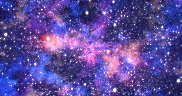 Abstracte ruimteachtergrond van de melkweg en heldere gloeiende sterren en sterrenbeelden Video 4k