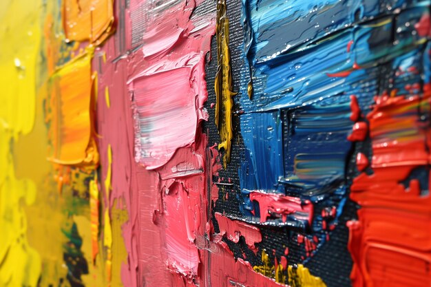Abstracte ruwe kleurrijke veelkleurige kunst schilderij textuur met olie penseelstreek