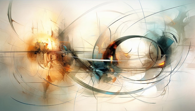 Foto abstracte schilderij van een cirkelvormig object met een ring in het midden generatieve ai
