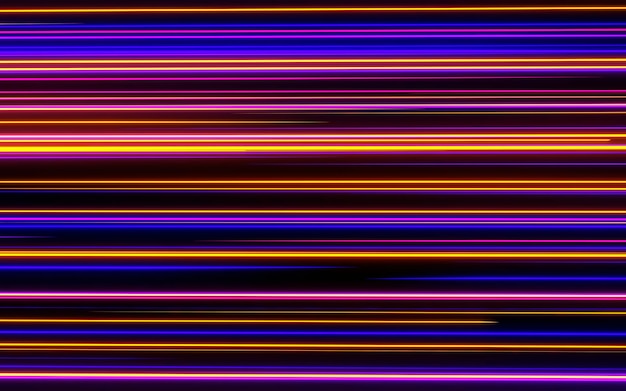 Abstracte sci fi neon achtergrond gloeiende lichtsnelheid strips in beweging cyber netwerkgegevens 3d render