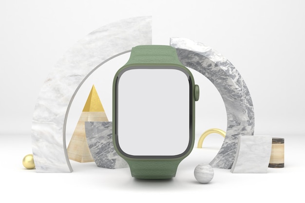 Abstracte slimme horloge voorkant op witte achtergrond