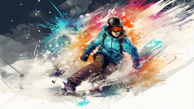 Foto abstracte snowboarder