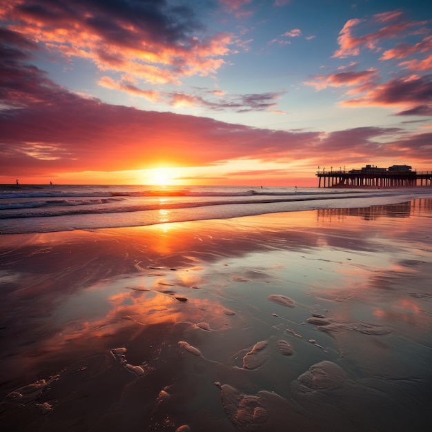 Abstracte strand zonsondergang achtergrond
