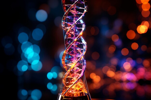 Abstracte technologie achtergrond dna helixgeneratieve ai