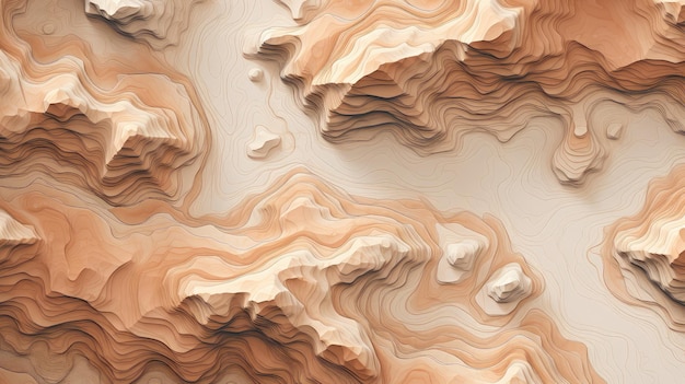 abstracte terreinkaart contouren illustratie reliëf geodesign cartografie schets raster topografie abstracte terreinkaart contouren ai gegenereerd