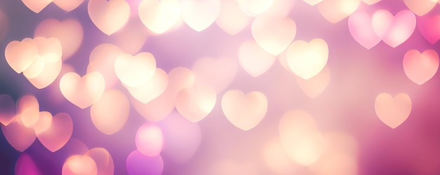 Abstracte textuur van bokeh hartvormig licht Love Valentine day concept Sprankelende lichte achtergrond