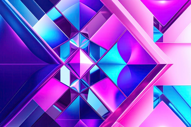 Abstracte transparante roze en blauwe kristalvormen