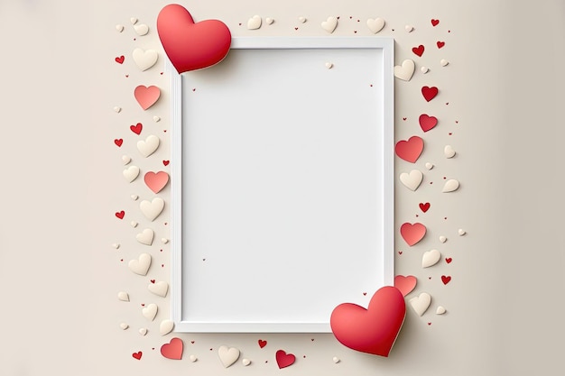 Abstracte Valentijnsdag Wenskaart Mockup Creatieve liefde banner Digitale illustratie AI