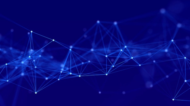 Abstracte veelhoekige achtergrond met aansluitende stippen en lijnen Verbindingstechnologie achtergrond