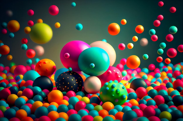 Abstracte veelkleurige bollen Modern achtergrondontwerp Bubble trendy sjabloon Generatieve AIxA
