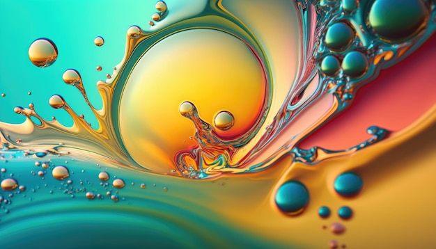 Abstracte verf kleur achtergrond met spatten olieverf vectorillustratie Gemaakt door AIArtificial intelligence
