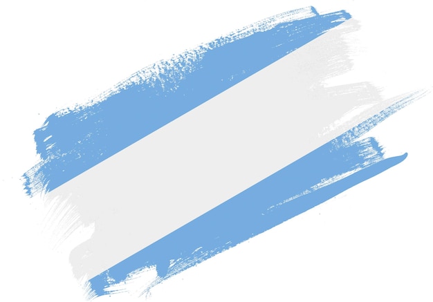 Abstracte verfborstel getextureerde vlag van argentinië op witte achtergrond