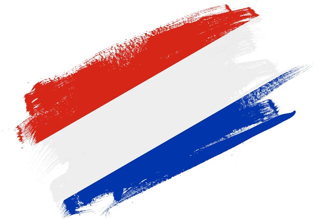 Abstracte verfborstel getextureerde vlag van paraguay op witte achtergrond