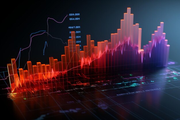 Abstracte visualisatie van een kwartaalresultaat Generatieve ai