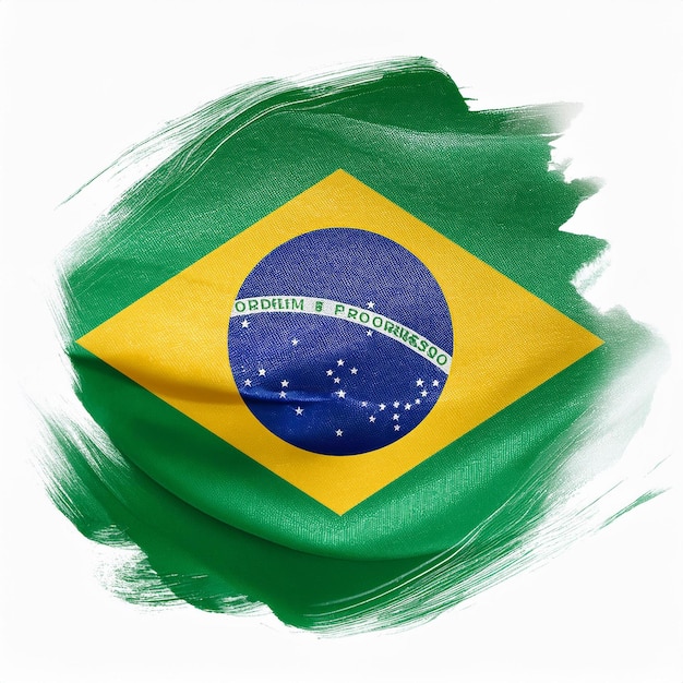 Abstracte vlag van Brazilië Paint Brush Stock Design