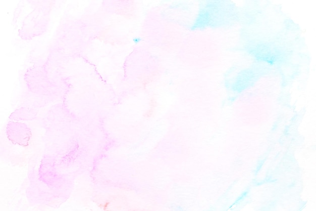 Abstracte vloeibare kunst achtergrond Roze blauwe waterverf doorzichtige vlekken op wit papier