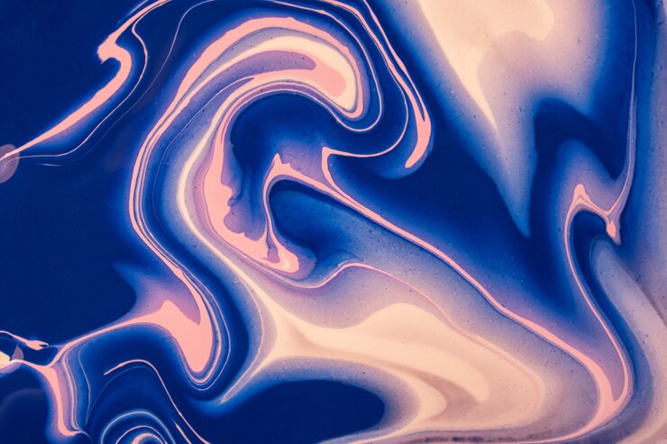 Foto abstracte vloeibare kunst marineblauwe en roze kleuren als achtergrond. vloeibaar marmer
