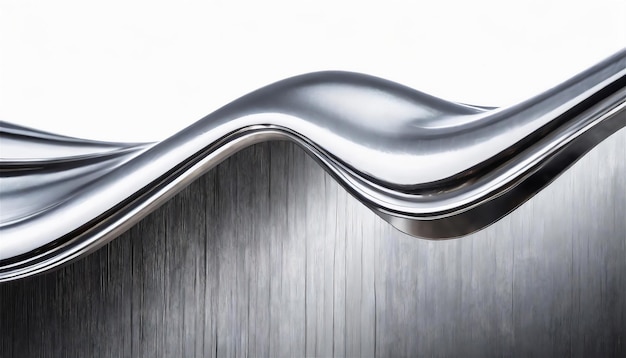 Abstracte vloeibare metalen gebogen vorm Metalen glanzende gebogen golf in beweging Ontwerpelement staal textuur effect