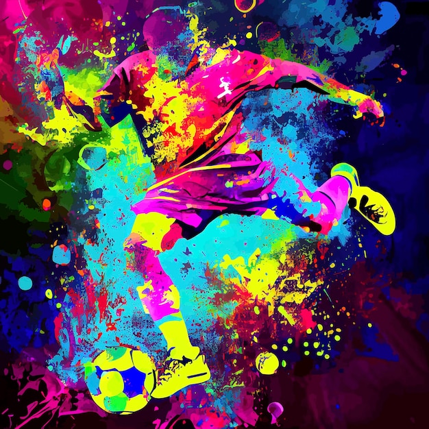 Abstracte voetballer met bal