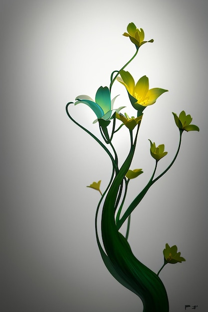Abstracte vorm ontwerp bloemen takken wijnstokken behang achtergrond illustratie elementen