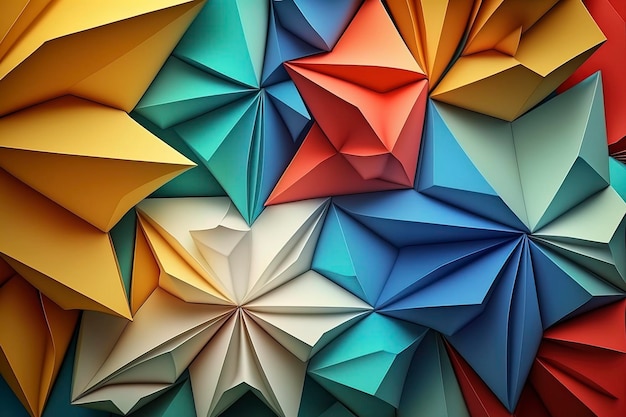 Abstracte wallpaper achtergrond in kleur origami stijl ai-technologie gegenereerd beeld