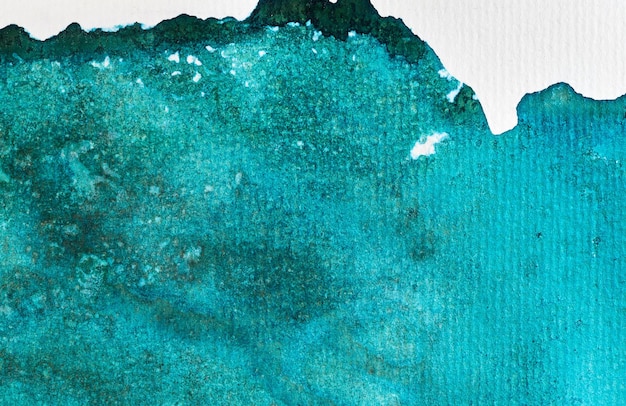 Abstracte waterverfachtergrond Bevlekte smaragdgroene verf op canvaskunst collagexA