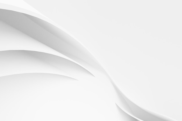 Abstracte witte architectuur achtergrond. 3D render. Modern geometrisch behang. Futuristisch technologisch ontwerp