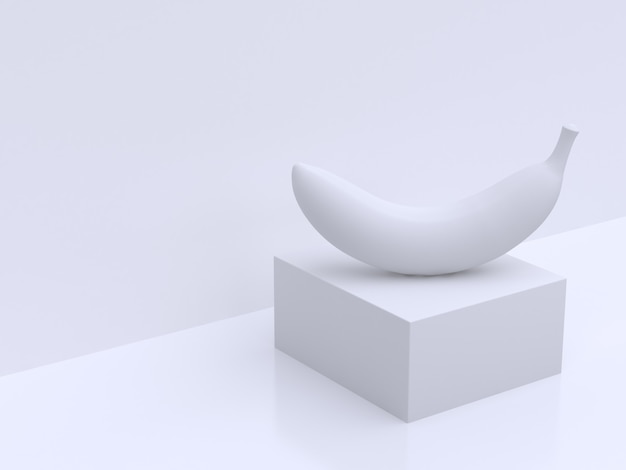 Foto abstracte witte banaan set 3d-rendering