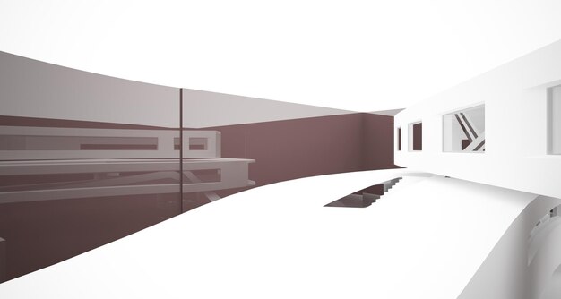 Foto abstracte witte en zwarte openbare ruimte op meerdere niveaus met venster 3d illustratie en weergave