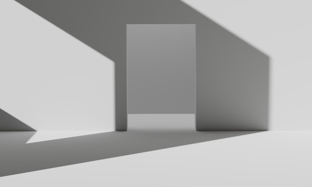 Abstracte witte kamer achtergrond met lichte schaduwen 3D render