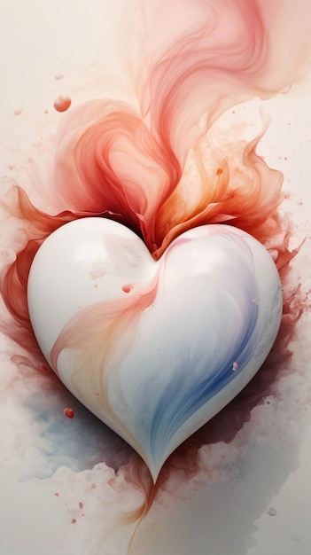 Abstracte witte roze hartvormige liefde splash druppel voor romantisch behang
