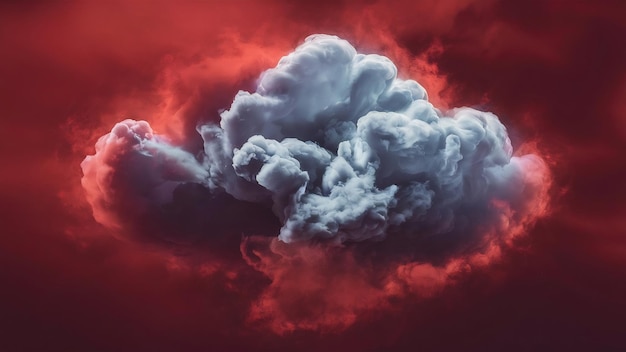 Abstracte wolk tussen rode nevel