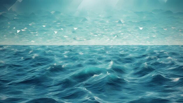 abstracte zee geometrische achtergrond met driehoeken watergolven