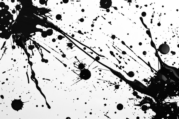 Abstracte zwarte inkt splatter drops effect grunge achtergrond