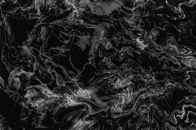 Abstracte zwarte vloeibare achtergrond Marmeren gradiënt olie-inkt swirl texture