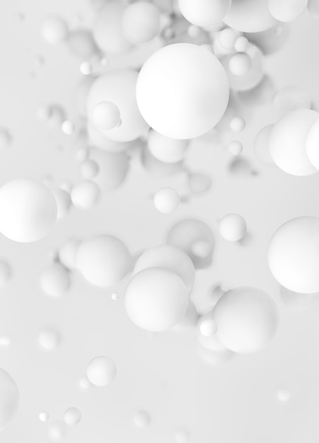 Abstracte zwevende bubbels wit in 3D-rendering