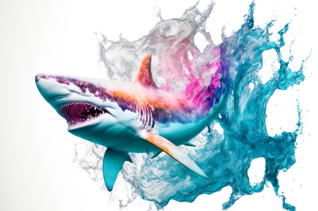 Abstractie van Shark Painting Generatieve AI