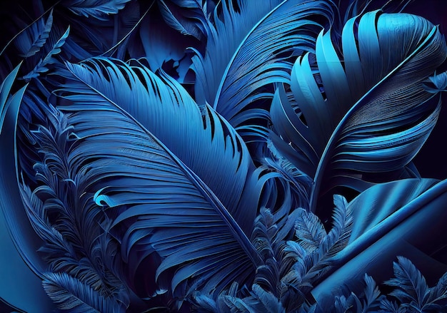 Abstraction background from blue feathers