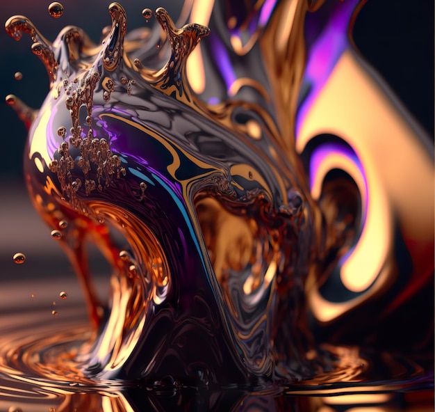 Abstraction depth of field vivid colors golden body waves