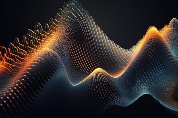 Abstraction of a gradient wave in the form of particlesGenerative AI