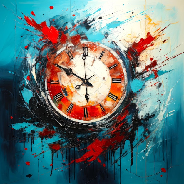 Abstraction the rapid passage of time smeared clock face irreversibility art fantasy